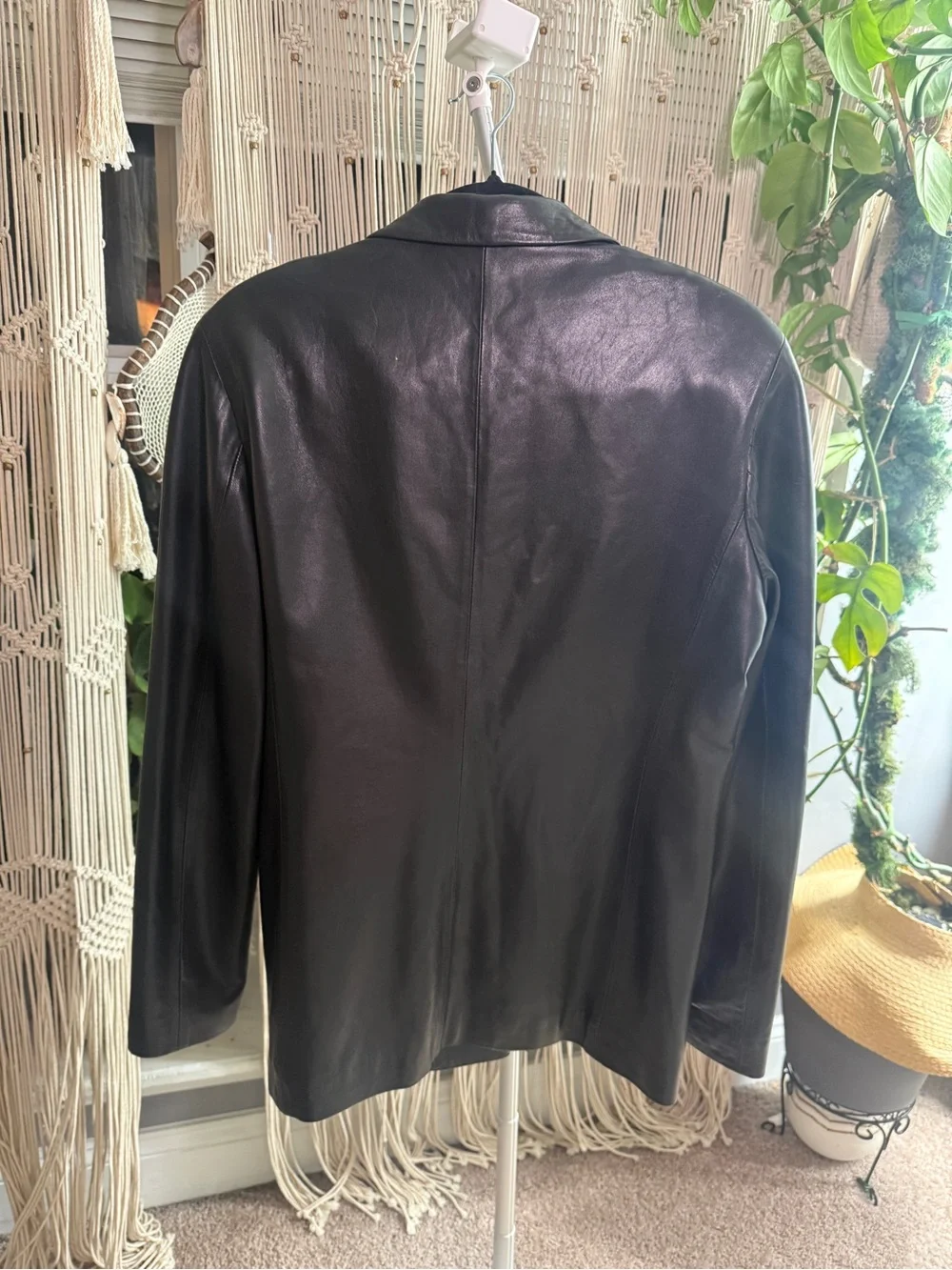 Coach Classic Black Leather Women's Blazer Jacket